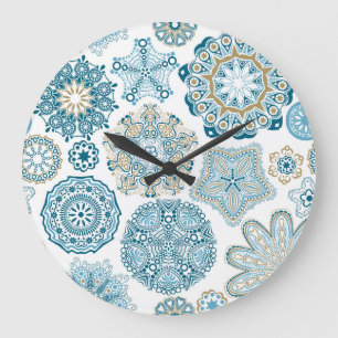 Reloj Redondo Grande Plaza floral sin foco: Batido de copia