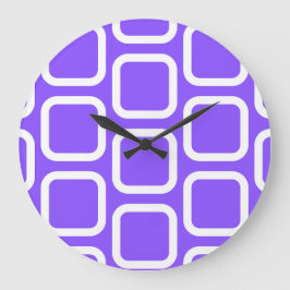 Reloj Redondo Grande Plazas en Cojín decorativo blanco y violeta