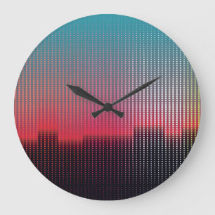Reloj Redondo Grande Plazas urbanas digitales: Desenfoque futurista.