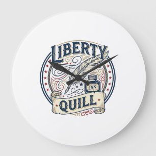 Reloj Redondo Grande Pluma Patriótica Liberty Tinta Pluma Patriótica Vi