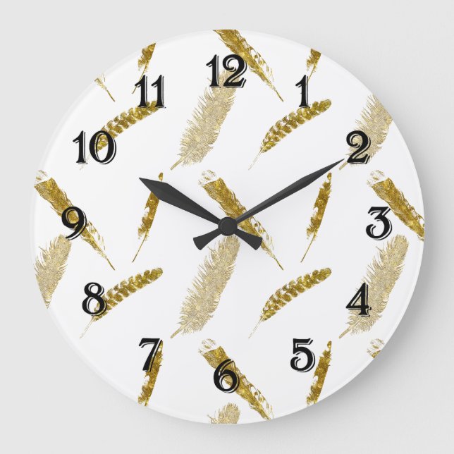 Reloj Redondo Grande Plumas de Oro (Anverso)