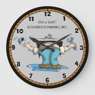 Reloj Redondo Grande Plumba Personalizado divertida 