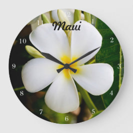 Reloj Redondo Grande Plumeria de Hawaii