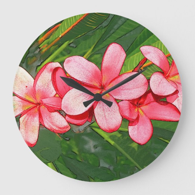 Reloj Redondo Grande Plumerias (Anverso)