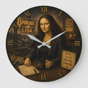 Reloj Redondo Grande Podcast Host Funny Mona Lisa