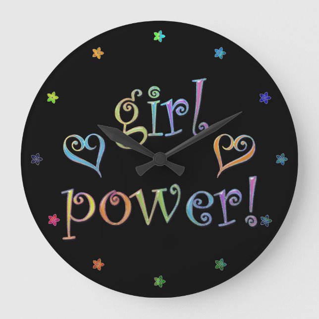 Reloj Redondo Grande ¡Poder chica! (Anverso)