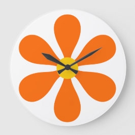 Reloj Redondo Grande Poder de la Flor - naranja