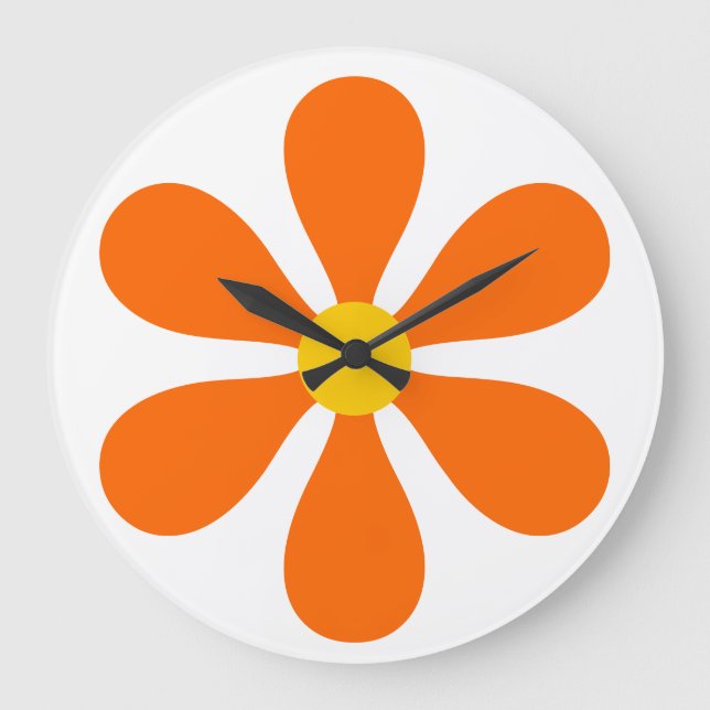 Reloj Redondo Grande Poder de la Flor - naranja (Anverso)