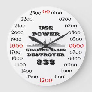 Reloj Redondo Grande Poder de USS (DD-839)
