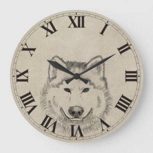 Reloj Redondo Grande Poder del lobo