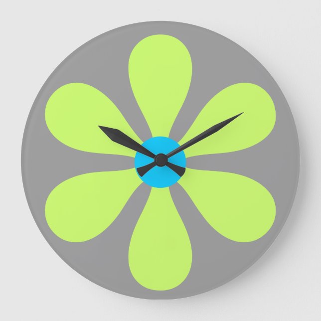 Reloj Redondo Grande Poder Floral - lima (Anverso)