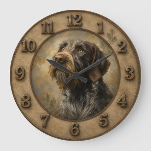 Reloj Redondo Grande Pointer alemán de pelo duro