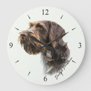 Reloj Redondo Grande Pointer de pelo duro alemán