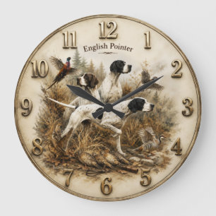 Reloj Redondo Grande Pointer Inglés – El Perro Definitivo para la Caza 