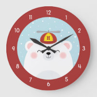 Polar Bear in a Propeller Hat with Initial