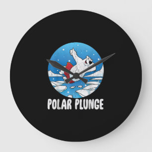 Reloj Redondo Grande Polar Plunge Ice Jump Polar Bear Winter Swim