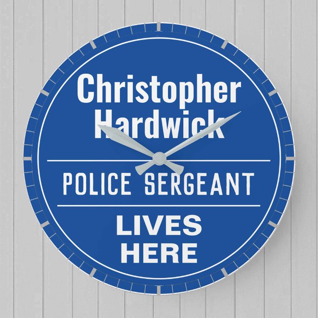 Reloj Redondo Grande Policía divertida Sargento Wall Plaque Estilo Relo (Subido por el creador)