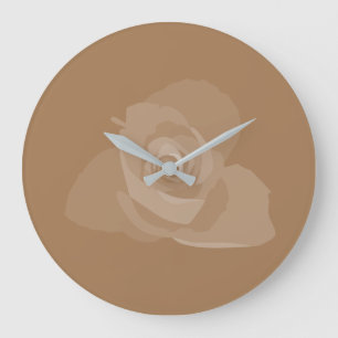Reloj Redondo Grande Polite Transparent Modern White Rose Art
