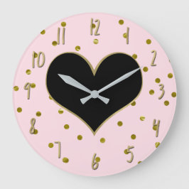 Reloj Redondo Grande Polka rosa y dorada domina la moda moderna