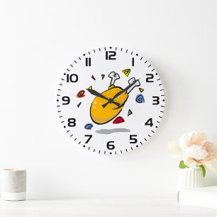 Reloj Redondo Grande Pollo Asado de Dibujos Animados Divertido Cayendo