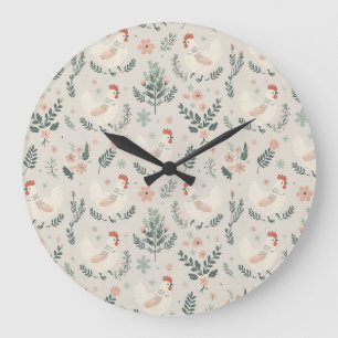 Reloj Redondo Grande Pollo en el jardín