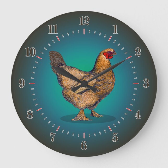 Reloj Redondo Grande Pollo Hen (Anverso)
