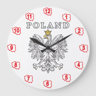 Reloj Redondo Grande Polonia con Eagle polaco