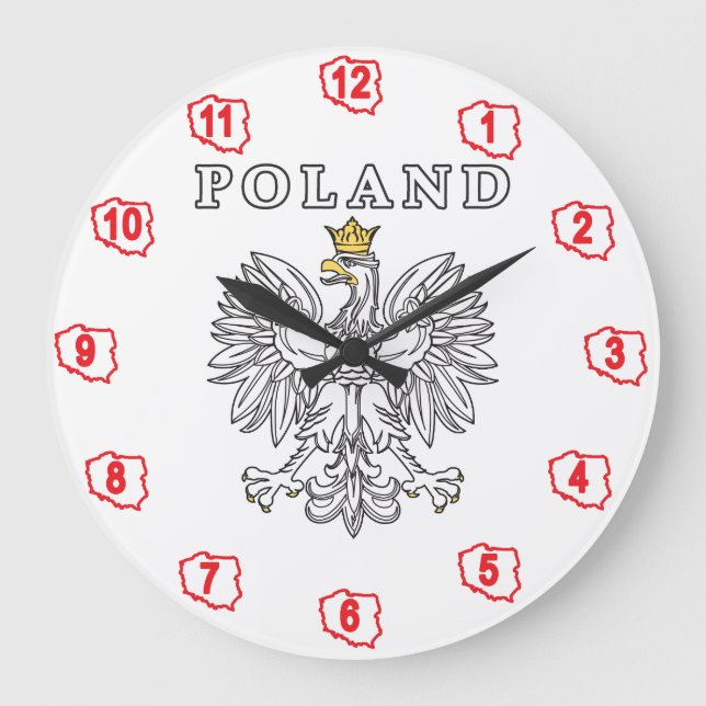 Reloj Redondo Grande Polonia con Eagle polaco (Anverso)