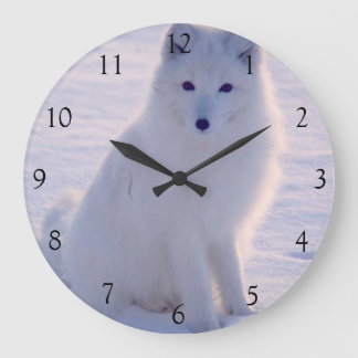 Reloj Redondo Grande Polvo de Alaska para el invierno de la Fox Blanca