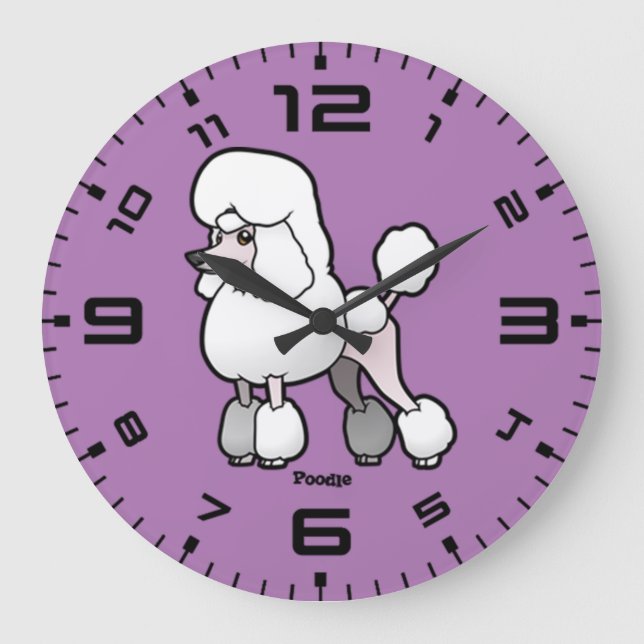 Reloj Redondo Grande Poodle (Anverso)