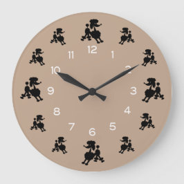 Reloj Redondo Grande Poodles negros