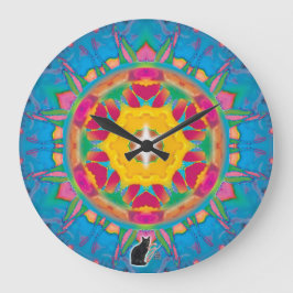 Reloj Redondo Grande Poofball Kaleidoscope