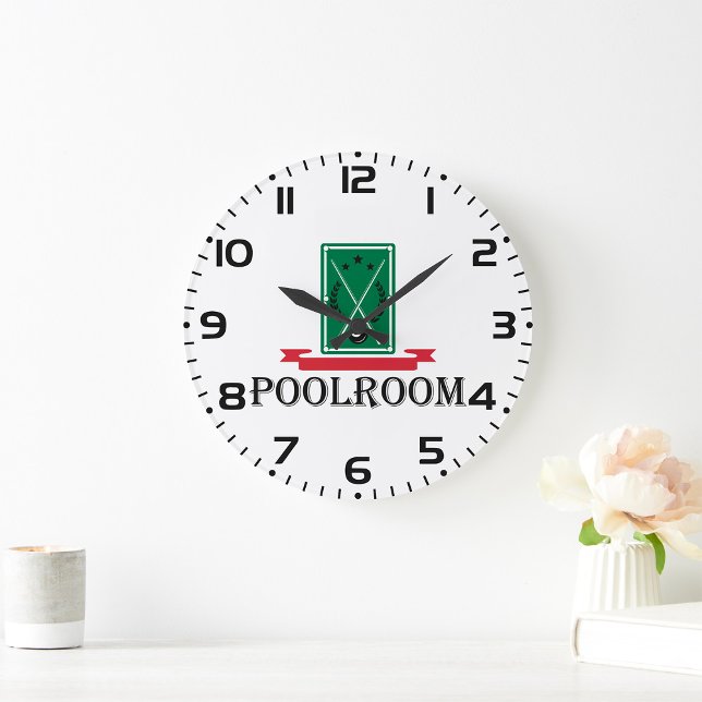 Reloj Redondo Grande Poolroom Billiards Classic 8 Ball (Subido por el creador)