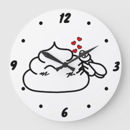 Reloj Redondo Grande Poop in Love - Brootsch the PooPoo