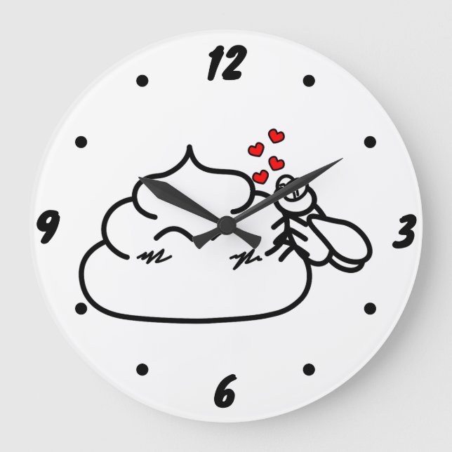 Reloj Redondo Grande Poop in Love - Brootsch the PooPoo (Anverso)
