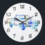 Reloj Redondo Grande Pop Art Classic Car<br><div class="desc">Pop Art Classic Car. Seleccione Personalizar. Eliminar o cambiar la imagen "Números 1-12" antes de la compra. El diseño está disponible en otros productos.</div>