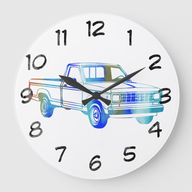 Reloj Redondo Grande Pop Art Classic Car (Anverso)