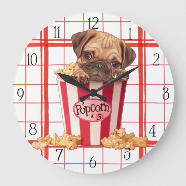 Reloj Redondo Grande Popcorn puppy (Anverso)