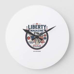 Reloj Redondo Grande Popsicle Patriótico Helado Patriótico de la Libert
