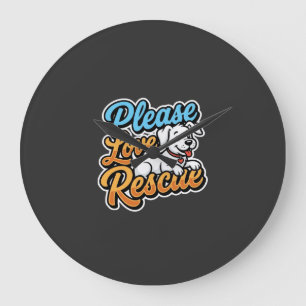 Reloj Redondo Grande Por favor ama al perro rescatado