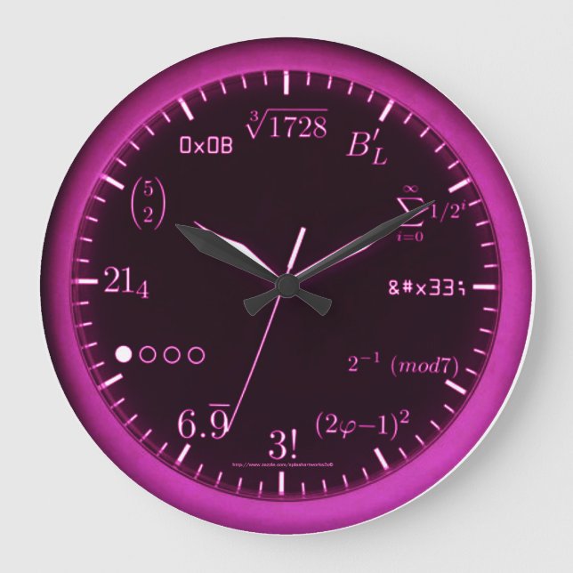 Reloj Redondo Grande "Por los NÚMEROS, matemáticas" (Anverso)