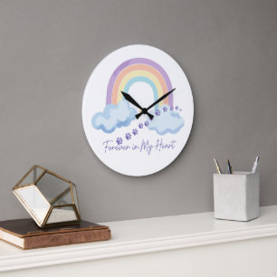 Reloj Redondo Grande Por Siempre en Mi Corazón Memorial de Mascotas Pue