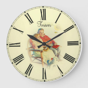 Reloj Redondo Grande Por siempre enamorado
