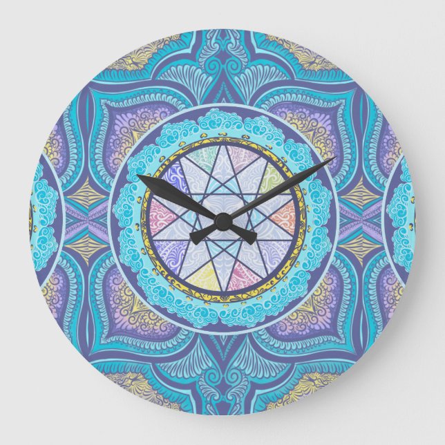 Reloj Redondo Grande Portal de geometría celeste (Anverso)