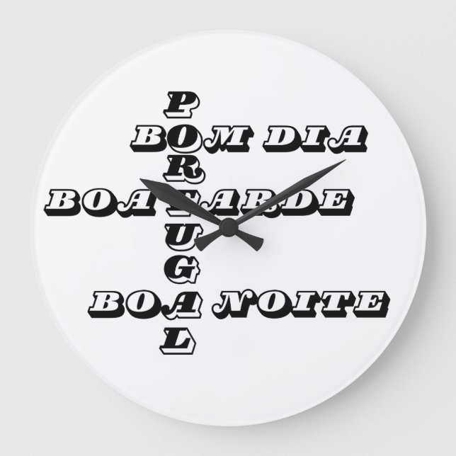 Reloj Redondo Grande Portugal Bom Dia Boa Tarde Boa Noite (Anverso)