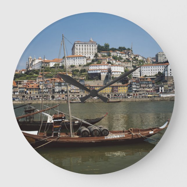 Reloj Redondo Grande Portugal, Porto, Boat With Wine Barrels (Anverso)