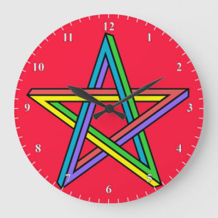 Reloj Redondo Grande Poster de Pentáculo Magico