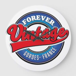 Reloj Redondo Grande poster del logo de Gordes France para siempre