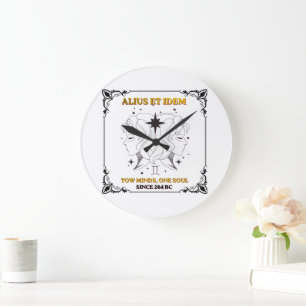 Reloj Redondo Grande Póster vintage de cartas de tarot del zodiaco Gémi