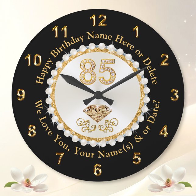 Reloj Redondo Grande Practical and Stunning, 85th Birthday Present, (85th birthday present. Personalized, 85th birthday gift ideas for mom, mum, grandma or any woman.)